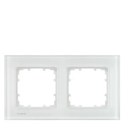 Siemens 5TG1202-1 – DELTA miro glass Frame 2-fold Authentic material white glass 161x 90 mm
