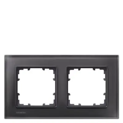 Siemens 5TG1202-2 – DELTA miro glass Frame 2-fold Authentic material black glass 161x 90 mm