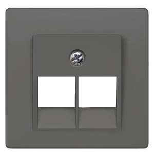 Siemens 5TG1231 – DELTA i-system carbon metallic Cover plate UAE connection socket suitable for Ackermann Cat. 3 2x 8-pole