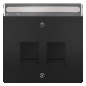 Siemens 5TG1343-0AC – DELTA style Cover 2 RJ45 with Label Field, Antracite Cosso