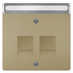 Siemens 5TG1343-0MG – Style, cover plate 68 x 68 mm with shutter with label for support plates Modular jack connector malt gold