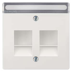 Siemens 5TG1343-1 – DELTA style, platinum metallic cover plate 68 x 68 mm with shutter with label for support plates Modular jack…
