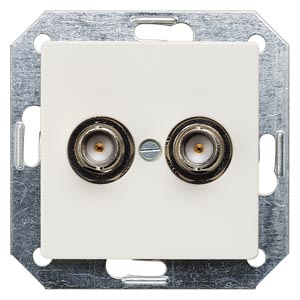 Siemens 5TG2068 – DELTA i-system titanium white BNC plug socket 2-fold, 75 ohm cover plate 55 x 55 mm