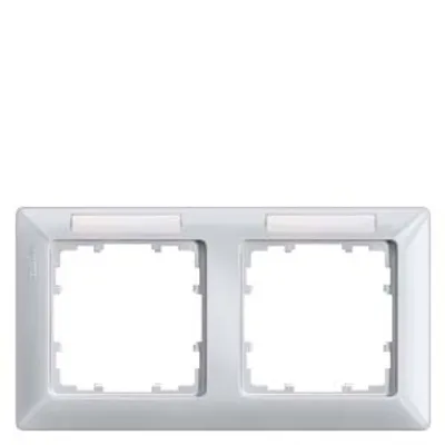 Siemens 5TG2552-4 – DELTA line, aluminum-metallic frame 2-fold, 151x 80 mm horizontal, with Labeling field