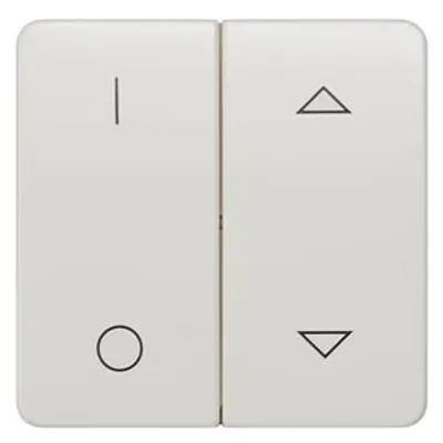 Siemens 5TG7813 – DELTA profil, titanium white Rocker switch with symbols I0 and Shutter for shutter switch, 65x 65 mm