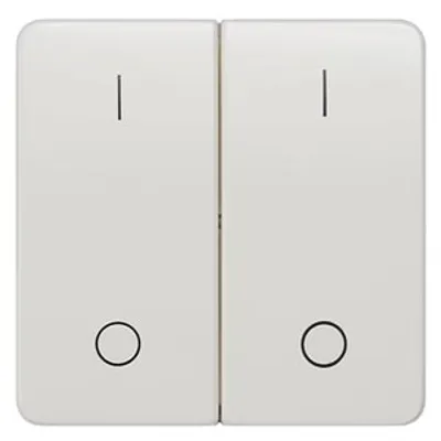 Siemens 5TG7962 – DELTA profil, titanium white Rocker switch with symbols I0 for pushbutton 2-fold Mid-position 65x 65 mm