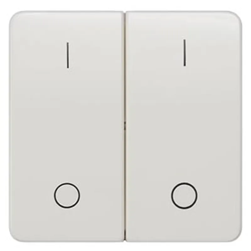 Siemens 5TG7962 – DELTA profil, titanium white Rocker switch with symbols I0 for pushbutton 2-fold Mid-position 65x 65 mm — photo 1 of 3