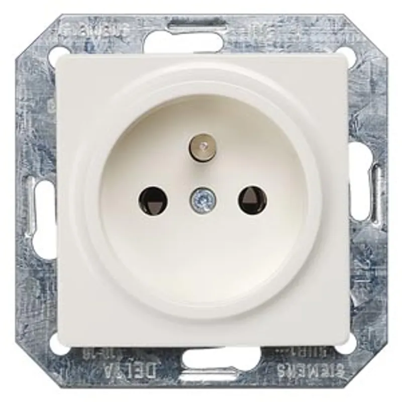 Siemens 5UB1350 – DELTA i-system, titanium white, socket outlet 16 A 250 V, with grounding pin, 2-pole according to CEE 7 — photo 1 of 3