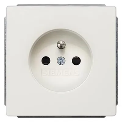 Siemens 5UB1367-1 – DELTA style platinum metallic SCHUKO, with grounding pin, with child protection, 2-pole according to CEE 7