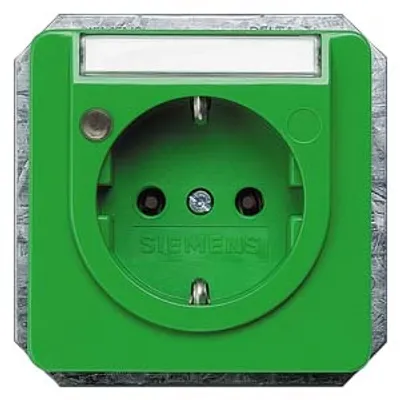 Siemens 5UB1474 – DELTA profil, green (SV) SCHUKO socket outlet 10/16 A 250 V With screwless Connection terminals Status…