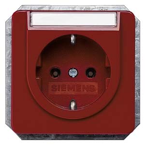Siemens 5UB1476 – DELTA profil, red SCHUKO socket outlet 10/16 A 250 V With screwless Connection terminals with labeling field… — photo 1 of 3