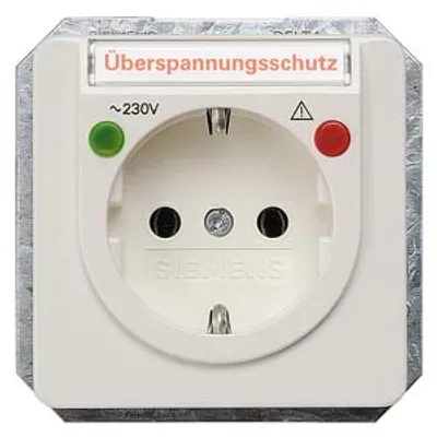 Siemens 5UB1486 – DELTA profil titanium white SCHUKO overvoltage protection, function indicator