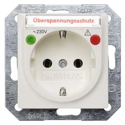 Siemens 5UB1564 – DELTA i-system titanium white SCHUKO socket outlet 10/16 A 250 V With screwless Connection terminals with…