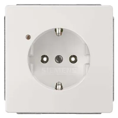 Siemens 5UB1844 – DELTA style, titanium white SCHUKO socket outlet 10/16 A 250 V Operating display cover plate 68 x 68 mm