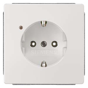 Siemens 5UB1844 – DELTA style, titanium white SCHUKO socket outlet 10/16 A 250 V Operating display cover plate 68 x 68 mm — photo 1 of 3