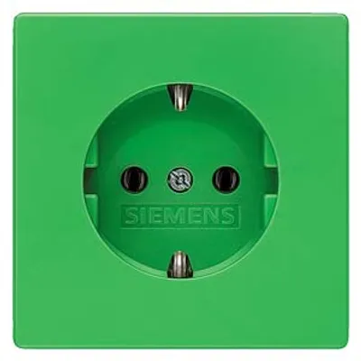 Siemens 5UB1851 – DELTA style, SCHUKO socket outlet 10/16 A 250 V Green bezel (SV) cover plate 68 x 68 mm