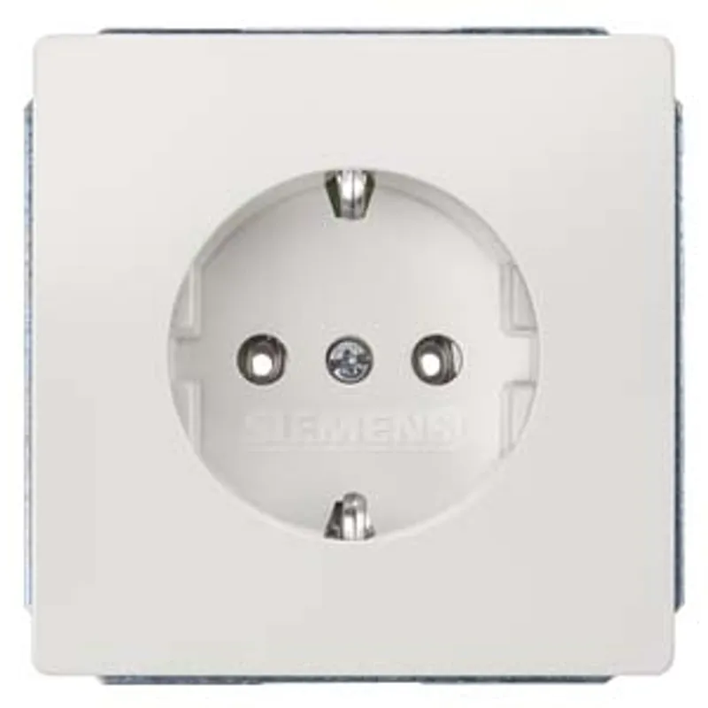Siemens 5UB1853-0KK – DELTA style, titanium white SCHUKO socket outlet 10/16 A 250 V cover plate 68 x 68 mm without claws — photo 1 of 3