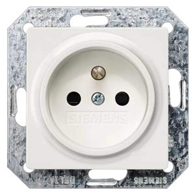 Siemens 5UB1918 – DELTA i-system, titanium white, socket outlet 10/16A 250 V, with grounding pin — photo 1 of 3
