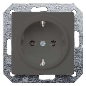 Siemens 5UB1921 – DELTA i-system carbon metallic SCHUKO socket outlet 10/16 A 250 V With screwless Connection terminals cover… — photo 1 of 3