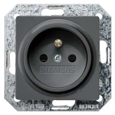 Siemens 5UB1928 – DELTA i-system, carbon metallic, socket outlet 10/16A 250 V, with grounding pin