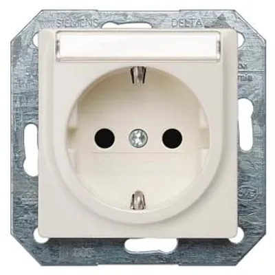 Siemens 5UB1943 – DELTA i-system SCHUKO socket outlet with increased touch protection with labeling field carbon metallic