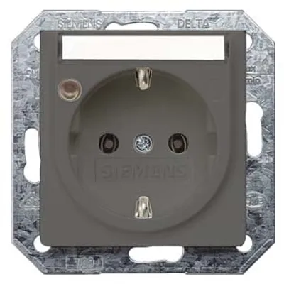 Siemens 5UB1944 – DELTA i-system SCHUKO socket outlet with increased touch protection with labeling field and operating display…