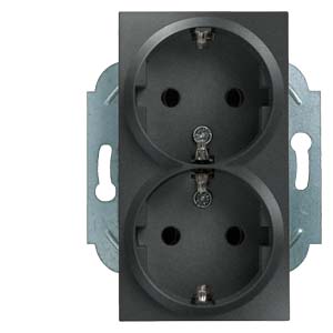 Siemens 5UB2212-5KK – DELTA miro SCHUKO double socket outlet 10/16A 250V with/without screw-type terminals with increased touch…