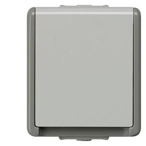 Siemens 5UB4711 – DELTA flaeche IP44, AP Dark gray/light gray SCHUKO socket outlet 10/16 A 250 V With screwless Connection…