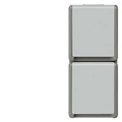 Siemens 5UB4724 – DELTA flaeche IP44 SCHUKO socket outlet with increased Touch protection Combination 2-fold vertical…