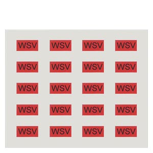 Siemens 5UH1086 – Labeling sheet with 20 adhesive labels in red for identification of Schuko device inserts of versions WSV — photo 1 of 2