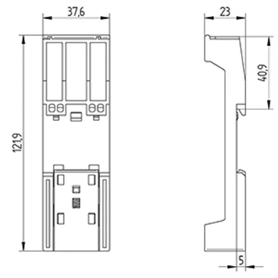 Siemens 6EP1971-1BA00 – SIMATIC S7-300, mounting adapter for snapping the PS307…