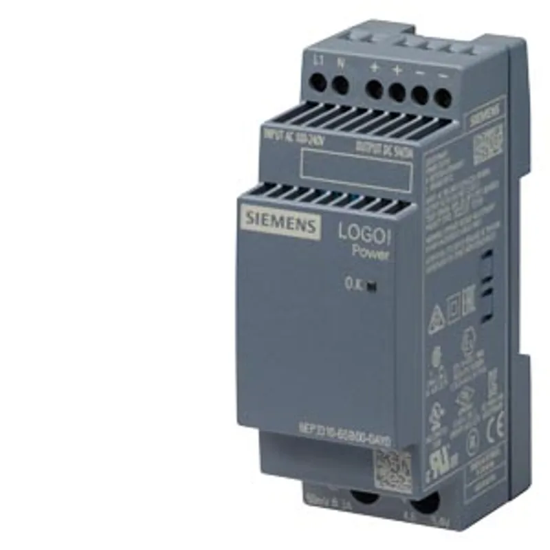 Siemens 6EP3310-6SB00-0AY0 – LOGO!Power/1AC/5VDC/3A LOGO!POWER 5 V / 3 A stabilized power supply input: 100-240 V AC output: 5 V DC / 3 A