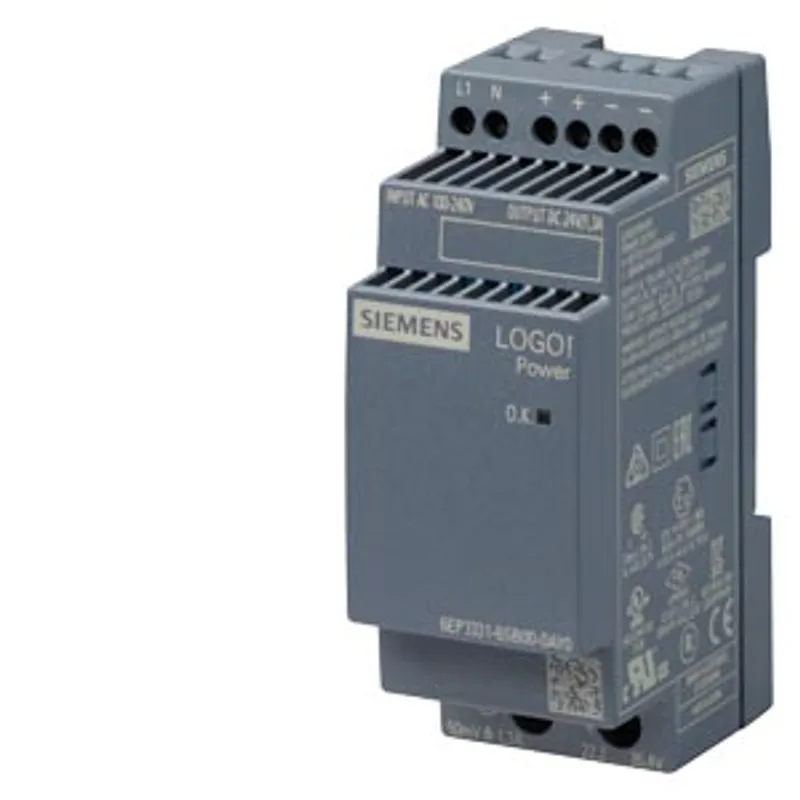 Siemens 6EP3331-6SB00-0AY0 – LOGO!Power/1AC/24VDC/1.3A LOGO!POWER 24 V / 1.3 A stabilized power supply input: 100-240 V AC output: 24 V DC…