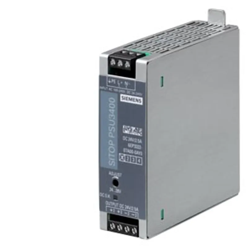 Siemens 6EP3332-0TA00-0AY0 – SITOP PSU3400/1ACDC/24VDC/2.5A SITOP PSU3400 uni 24 V/2.5 A Stabilized power supply Input: 230 V AC