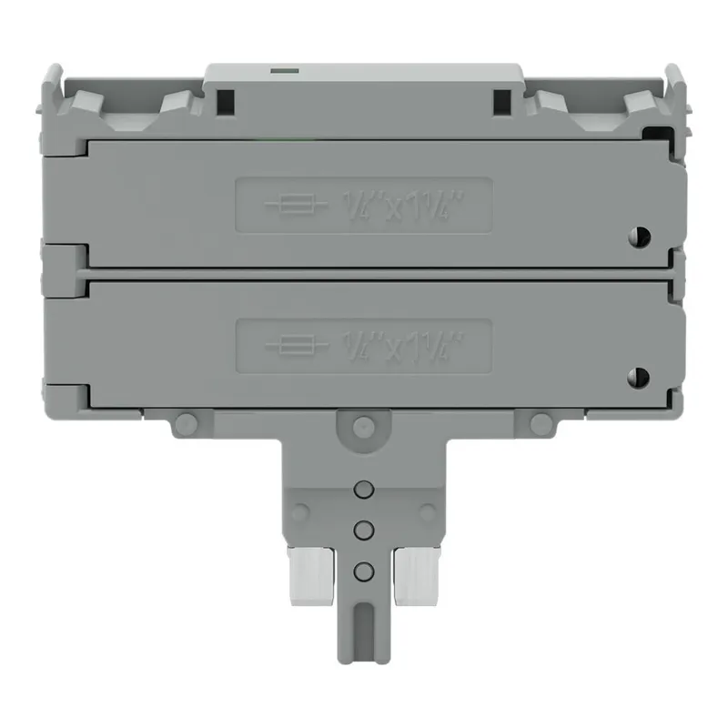 Double fuse plug; for glass cartridge fuse ¼" x 1¼"; without blown fuse indication; 10.4 mm wide; gray — photo 5 of 6