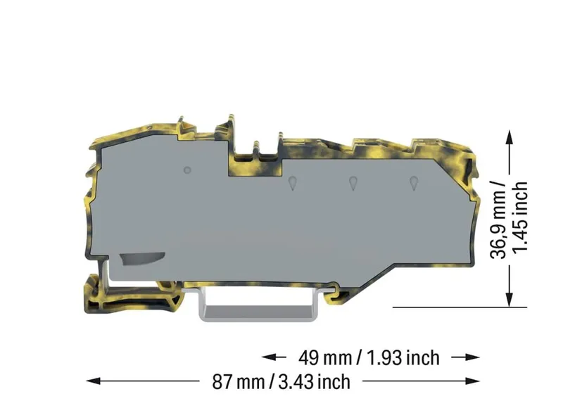 Distribution terminal block; with operating slots; 1 x 16 mm² / 6 x 4 mm²; with integrated end plate; suitable for Ex e II applications; side and center marking; for DIN-rail 35 x 15 and 35 x — photo 3 of 4