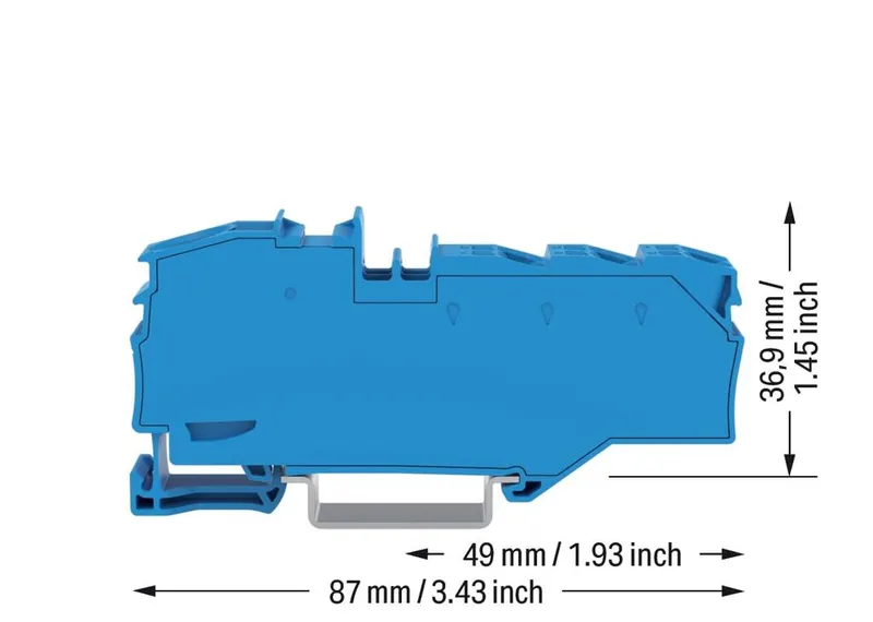 Distribution terminal block; with operating slots; 1 x 16 mm² / 6 x 4 mm²; with integrated end plate; for Ex e II and Ex i applications; side and center marking; for DIN-rail 35 x 15 and 35 x — photo 3 of 4