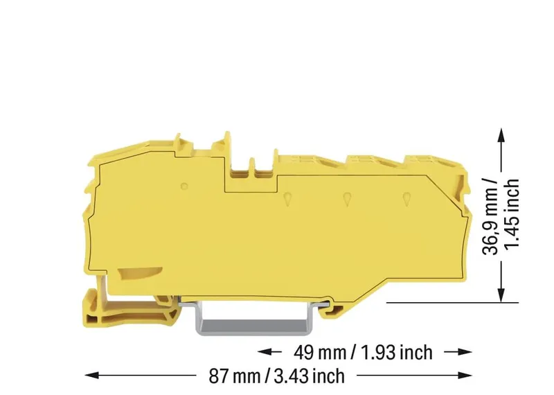 Distribution terminal block; with operating slots; 1 x 16 mm² / 6 x 4 mm²; with integrated end plate; suitable for Ex e II applications; side and center marking; for DIN-rail 35 x 15 and 35 x — photo 3 of 4