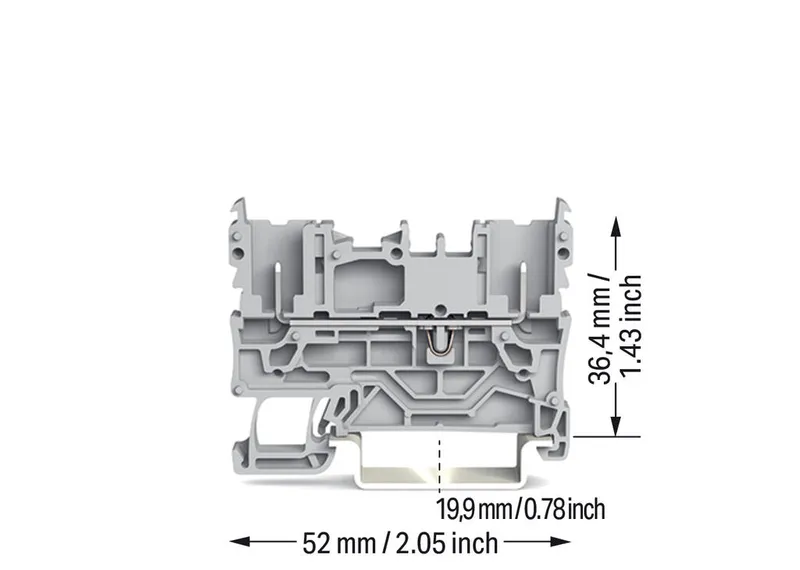 2-pin carrier terminal block; for DIN-rail 35 x 15 and 35 x 7.5; gray — photo 2 of 2