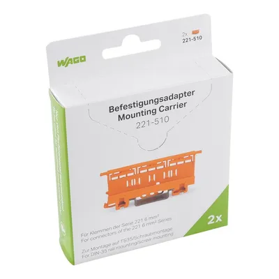 Mounting carrier; 221 Series - 6 mm²; for DIN-35 rail mounting/screw mounting; orange