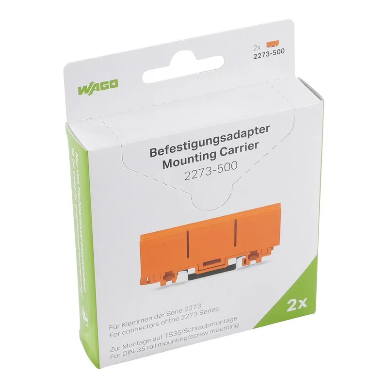 Mounting carrier; for single- and double-row con.; 2273 Series; for DIN-35 rail mounting/screw mounting; orange