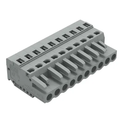 1-conductor female connector; CAGE CLAMP®; 2.5 mm²; Pin spacing 5 mm; 10-pole; with integrated end plate; gray