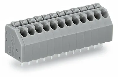 PCB terminal block; push-button; 1.5 mm²; Pin spacing 3.5 mm; 5-pole; Push-in CAGE CLAMP®; light green