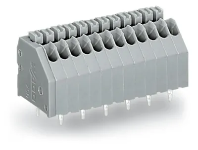 Wago 250-1410/000-006 – PCB terminal block; push-button; 0.5 mm²; Pin spacing 2.54 mm; 10-pole; Push-in CAGE CLAMP®; blue