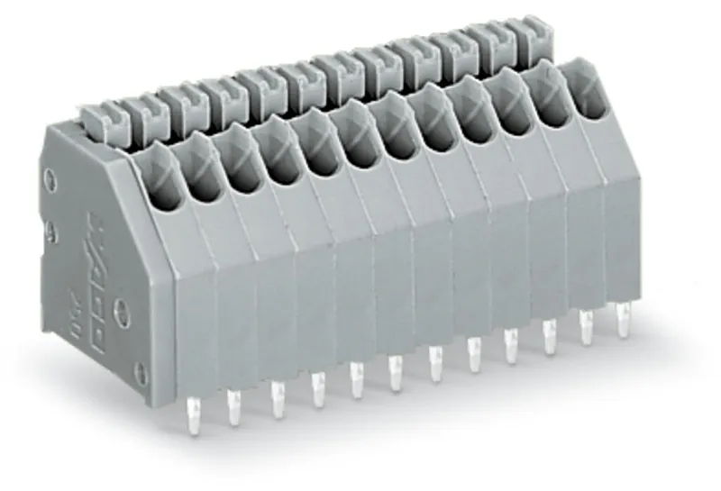 Wago 250-306 – PCB terminal block; push-button; 0.5 mm²; Pin spacing 2.5 mm; 6-pole; Push-in CAGE CLAMP®; gray — photo 1 of 3