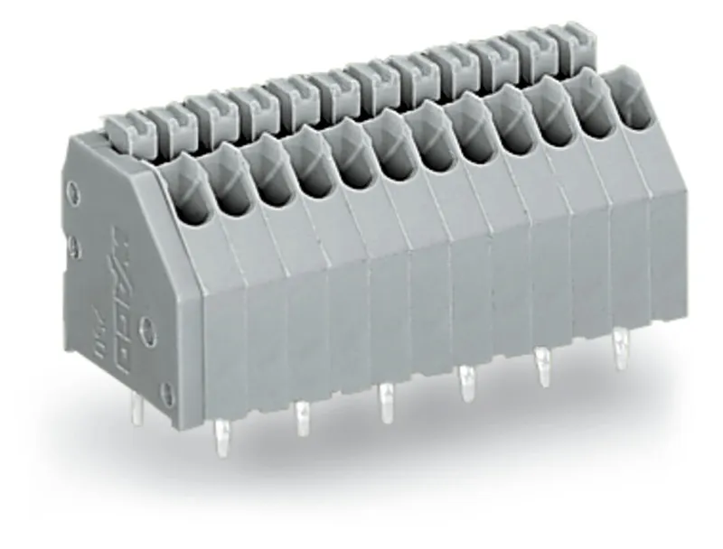 PCB terminal block; push-button; 0.5 mm²; Pin spacing 2.5 mm; 12-pole; Push-in CAGE CLAMP®; gray — photo 1 of 3
