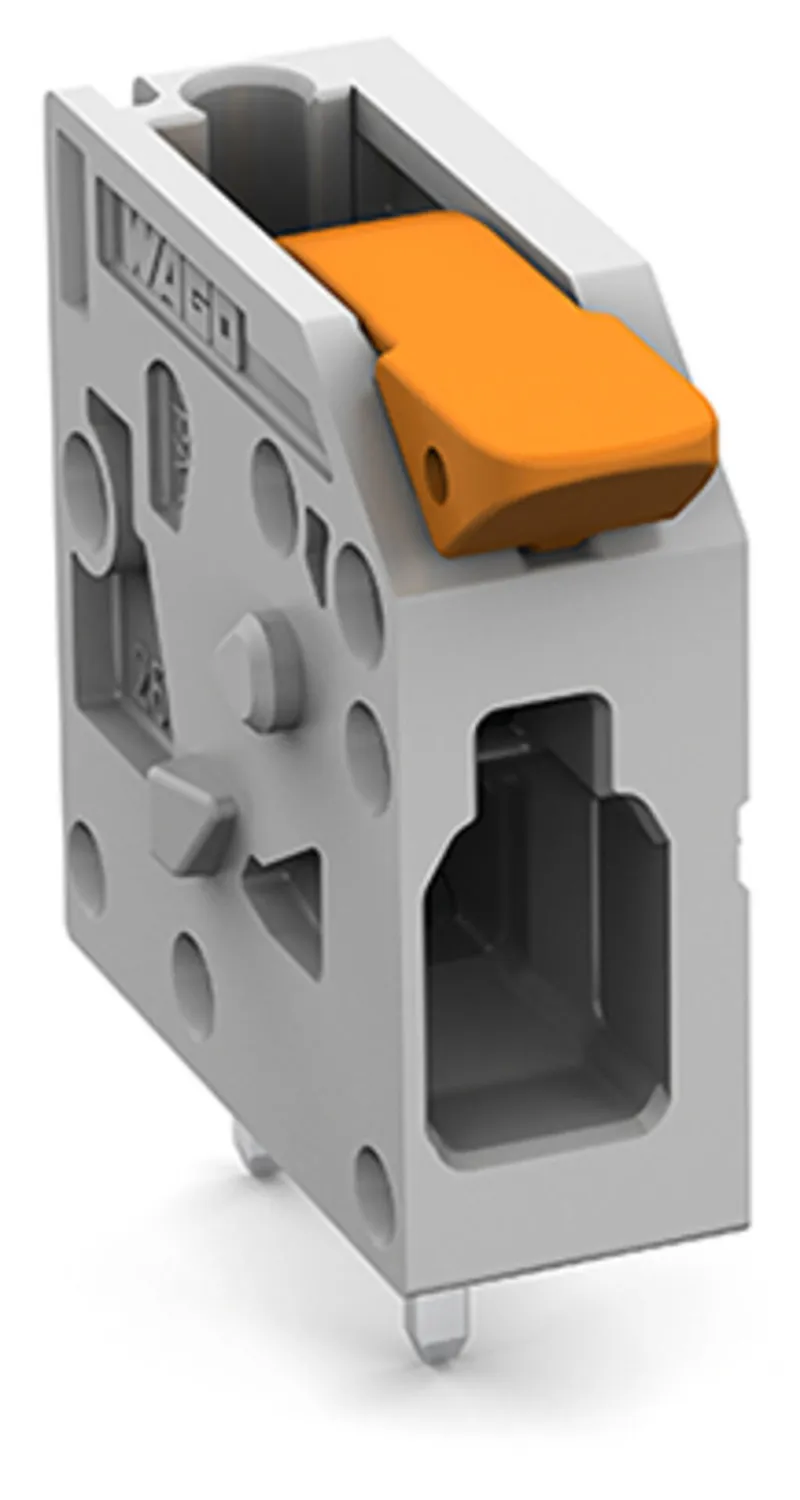 PCB terminal block; lever; 4 mm²; Pin spacing 5 mm; 1-pole; Push-in CAGE CLAMP®; gray — photo 1 of 3