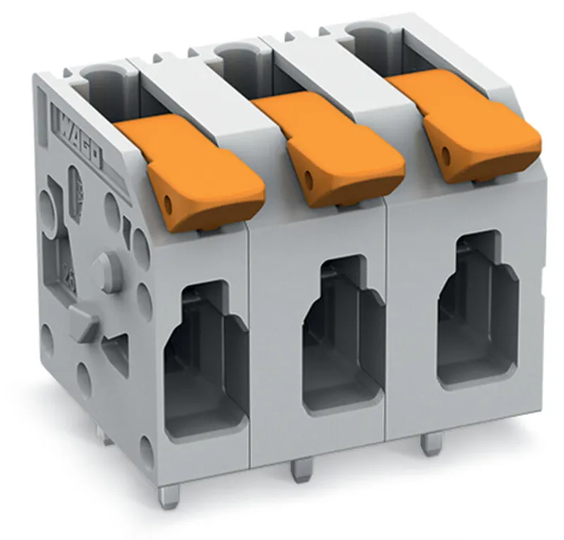 PCB terminal block; lever; 4 mm²; Pin spacing 7.5 mm; 11-pole; Push-in CAGE CLAMP®; gray — photo 1 of 3