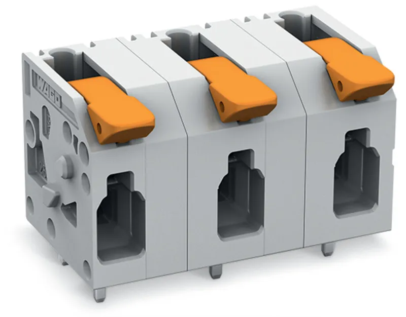 PCB terminal block; lever; 4 mm²; Pin spacing 11.5 mm; 4-pole; Push-in CAGE CLAMP®; gray — photo 1 of 3