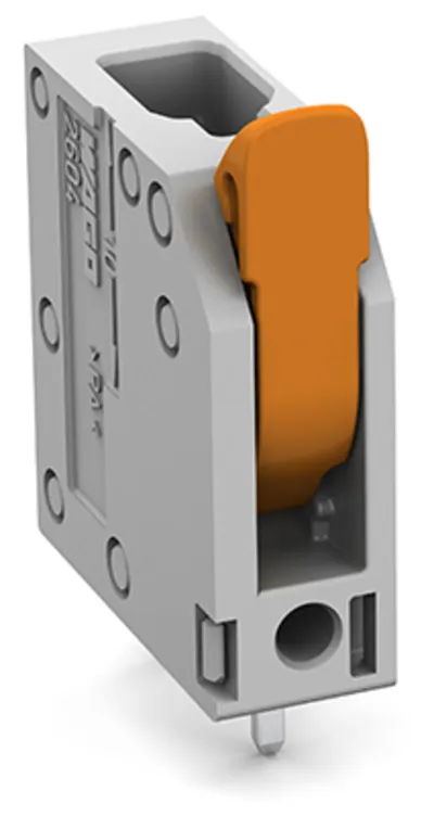 PCB terminal block; lever; 4 mm²; Pin spacing 5 mm; 1-pole; Push-in CAGE CLAMP®; gray